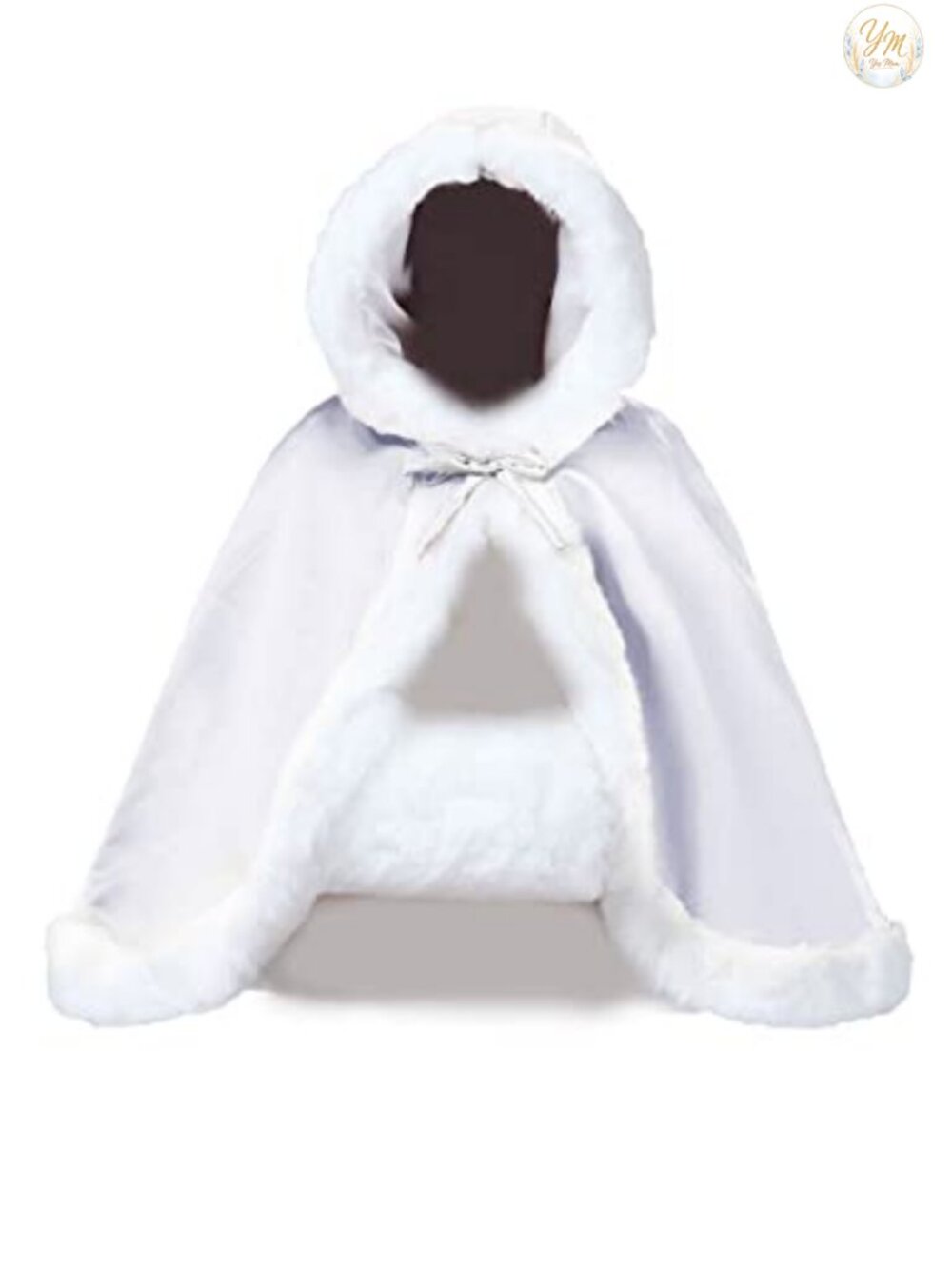 Reversible Hooded Wedding Cape with Fur Trim - Winter Bridal Cloak